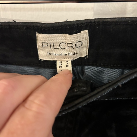 Pilcro Flocked velvet Black Denim Maxi Skirt - Picture 7 of 8